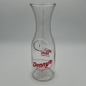 Vintage Denny’s Carafe-Glass- dimpled leaf  pattern on bottom.